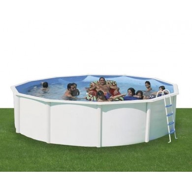 Kit piscine acier Canarias blanc D 230cm haut 120 cm filtration échelle Torrente Toi