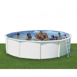 Kit piscine acier Canarias blanc D 640cm haut 120 cm filtration échelle Torrente Toi pas cher