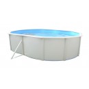 Kit piscine acier Mallorca blanc ovale 500x366cm haut 120 cm filtration &eacute;chelle Torrente Toi pas cher