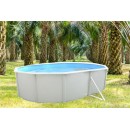 Kit piscine acier Mallorca blanc ovale 500x366cm haut 120 cm filtration &eacute;chelle Torrente Toi pas cher