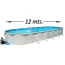 Kit piscine acier Mallorca blanc ovale 915x457cm haut 120 cm filtration &eacute;chelle Torrente Toi pas cher