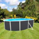 Kit piscine acier Mallorca blanc ovale 550x366cm haut 120 cm filtration &eacute;chelle Torrente Toi pas cher