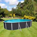 Kit piscine acier Mallorca blanc ovale 640x366cm haut 120 cm filtration &eacute;chelle Torrente Toi pas cher