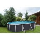 Kit piscine acier Mallorca blanc ovale 640x366cm haut 120 cm filtration &eacute;chelle Torrente Toi pas cher
