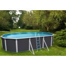 Kit piscine acier Mallorca blanc ovale 640x366cm haut 120 cm filtration &eacute;chelle Torrente Toi pas cher