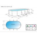 Kit piscine acier Mallorca blanc ovale 730x366cm haut 120 cm filtration &eacute;chelle Torrente Toi pas cher