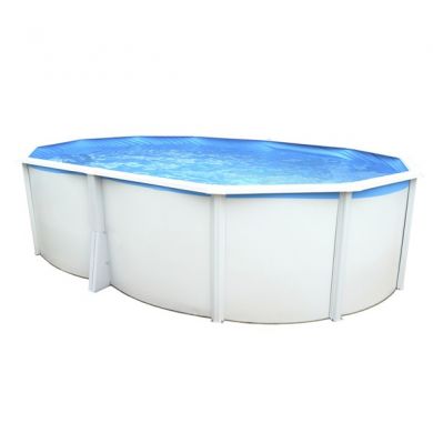 Kit piscine acier Mallorca blanc ovale 500x366cm haut 120 cm filtration échelle Torrente Toi pas cher