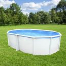 Kit piscine acier Mallorca blanc ovale 500x366cm haut 120 cm filtration &eacute;chelle Torrente Toi pas cher