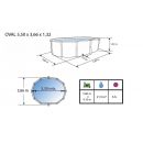Kit piscine acier Mallorca blanc ovale 500x366cm haut 120 cm filtration &eacute;chelle Torrente Toi pas cher