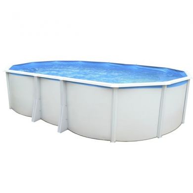 Kit piscine acier Ibiza blanc ovale 550x366cm haut 132 cm filtration échelle Torrente Toi