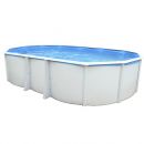 Kit piscine acier Ibiza blanc ovale 550x366cm haut 132 cm filtration &eacute;chelle Torrente Toi