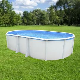 Kit piscine acier Ibiza blanc ovale 640x366cm haut 132 cm filtration échelle Torrente Toi