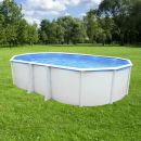 Kit piscine acier Ibiza blanc ovale 550x366cm haut 132 cm filtration &eacute;chelle Torrente Toi