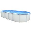 Kit piscine acier Ibiza blanc ovale 640x366cm haut 132 cm filtration &eacute;chelle Torrente Toi