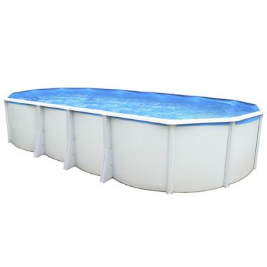 Kit piscine acier Ibiza blanc ovale 640x366cm haut 132 cm filtration échelle Torrente Toi