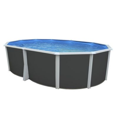 Kit piscine acier Ibiza blanc ovale 550x366cm haut 132 cm filtration échelle Torrente Toi
