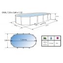 Kit piscine acier Ibiza blanc ovale 640x366cm haut 132 cm filtration &eacute;chelle Torrente Toi