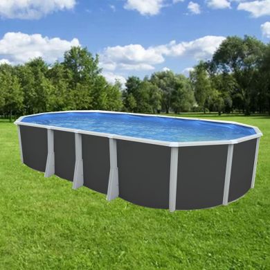 Kit piscine acier Ibiza blanc ovale 915x457cm haut 132 cm filtration échelle Torrente Toi
