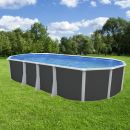 Kit piscine acier Ibiza blanc ovale 915x457cm haut 132 cm filtration &eacute;chelle Torrente Toi