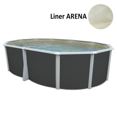 Kit piscine acier Ibiza anthracite ovale 550x366cm haut 132 cm filtration échelle Torrente Toi