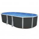Kit piscine acier Ibiza blanc ovale 640x366cm haut 132 cm filtration &eacute;chelle Torrente Toi
