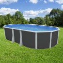 Kit piscine acier Ibiza blanc ovale 640x366cm haut 132 cm filtration &eacute;chelle Torrente Toi