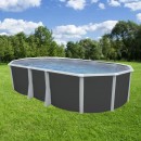 Kit piscine acier Ibiza anthracite ovale 640x366cm haut 132 cm filtration &eacute;chelle Torrente Toi