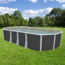 Kit piscine acier Ibiza anthracite ovale 915x457cm haut 132 cm filtration &eacute;chelle Torrente Toi
