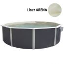 Kit piscine acier ronde Magnum Anthracite liner bleu haut 132cm filtration &eacute;chelle Torrente Toi