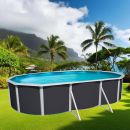 Kit piscine acier Magnum blanc ovale haut 132 cm filtration &eacute;chelle Torrente Toi