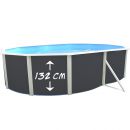 Kit piscine acier Magnum blanc ovale haut 132 cm filtration &eacute;chelle Torrente Toi
