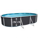 Kit piscine acier Magnum blanc ovale haut 132 cm filtration &eacute;chelle Torrente Toi
