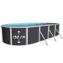 Kit piscine acier Magnum blanc ovale haut 132 cm filtration &eacute;chelle Torrente Toi