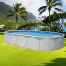 Kit piscine acier Mallorca blanc ovale 500x366cm haut 120 cm filtration &eacute;chelle Torrente Toi pas cher