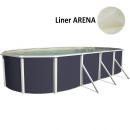 Kit piscine acier anthracite Magnum ovale haut 132 cm liner bleu filtration &eacute;chelle Torrente Toi