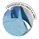 Kit piscine acier ronde Prestige blanc haut 132cm liner bleu 60/100 filtration &eacute;chelle Torrente Toi