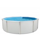 Kit piscine acier ronde Prestige blanc haut 132cm liner bleu 60/100 filtration &eacute;chelle Torrente Toi