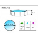 Kit piscine acier ronde Prestige blanc haut 132cm liner bleu 60/100 filtration &eacute;chelle Torrente Toi