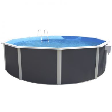 Kit piscine acier ronde blanc Prestige haut 120 cm liner bleu 60/100 filtration échelle Torrente Toi