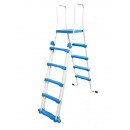 Kit piscine acier ronde Prestige blanc haut 132cm liner bleu 60/100 filtration &eacute;chelle Torrente Toi