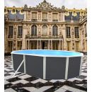 Kit piscine acier Prestige blanc ovale haut 120 cm liner 60/100 filtration &eacute;chelle Torrente Toi