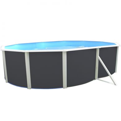 Kit piscine acier haut 132 cm Prestige blanc ovale liner 60/100 filtration échelle Torrente Toi