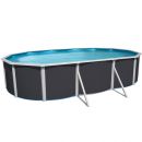 Kit piscine acier haut 132 cm Prestige blanc ovale liner 60/100 filtration &eacute;chelle Torrente Toi