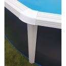 Kit piscine acier haut 132 cm Prestige blanc ovale liner 60/100 filtration &eacute;chelle Torrente Toi