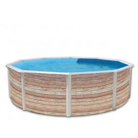 Kit piscine acier Décoh'pool Pinus haut 120 cm filtration échelle Torrente Toi pas cher