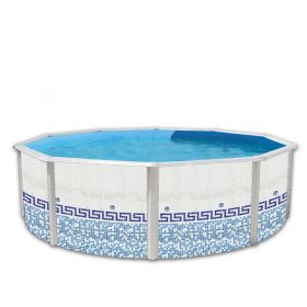 Piscine d&eacute;montable : Kit piscine acier D&eacute;coh'pool Mosa&iuml;que haut 120 cm filtration &eacute;chelle Torrente Toi pas cher
