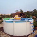 Kit piscine acier Canarias blanc D 230cm haut 120 cm filtration &eacute;chelle Torrente Toi