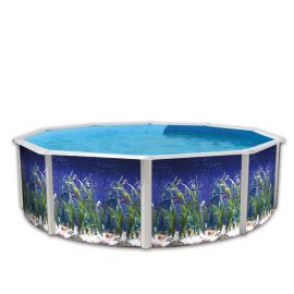 Kit piscine acier Décoh'pool Ocean haut 120 cm filtration échelle Torrente Toi pas cher