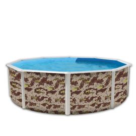 Kit piscine acier Décoh'pool Camouflage D 460cm haut 120 cm filtration échelle Torrente Toi pas cher
