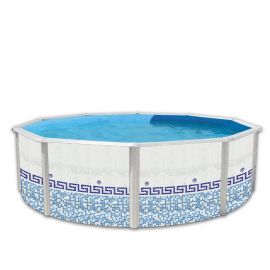 Kit piscine acier Décoh'pool Mosaïque D 460cm haut 120 cm filtration échelle Torrente Toi pas cher
